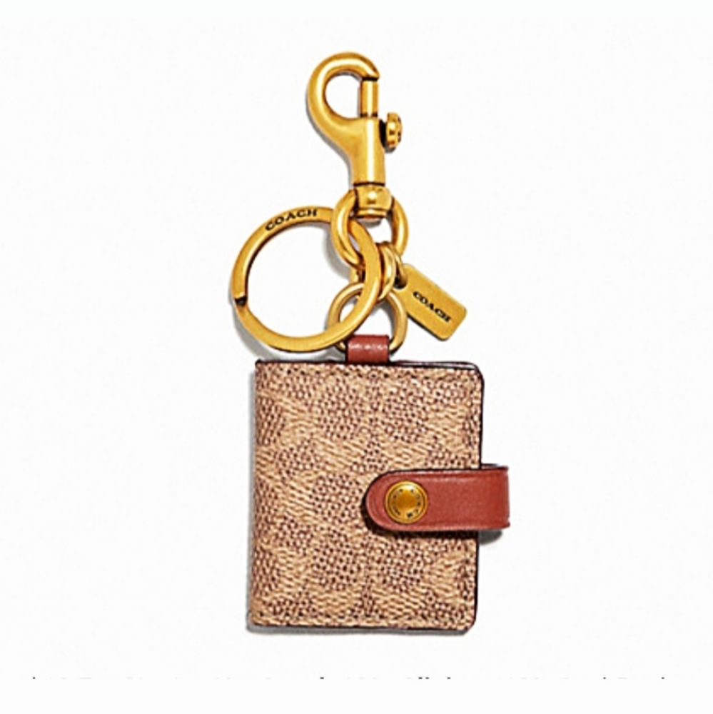 Coach PICTURE FRAME BAG CHARM IN SIGNATURE CANVAS  - Picture 2 of 4